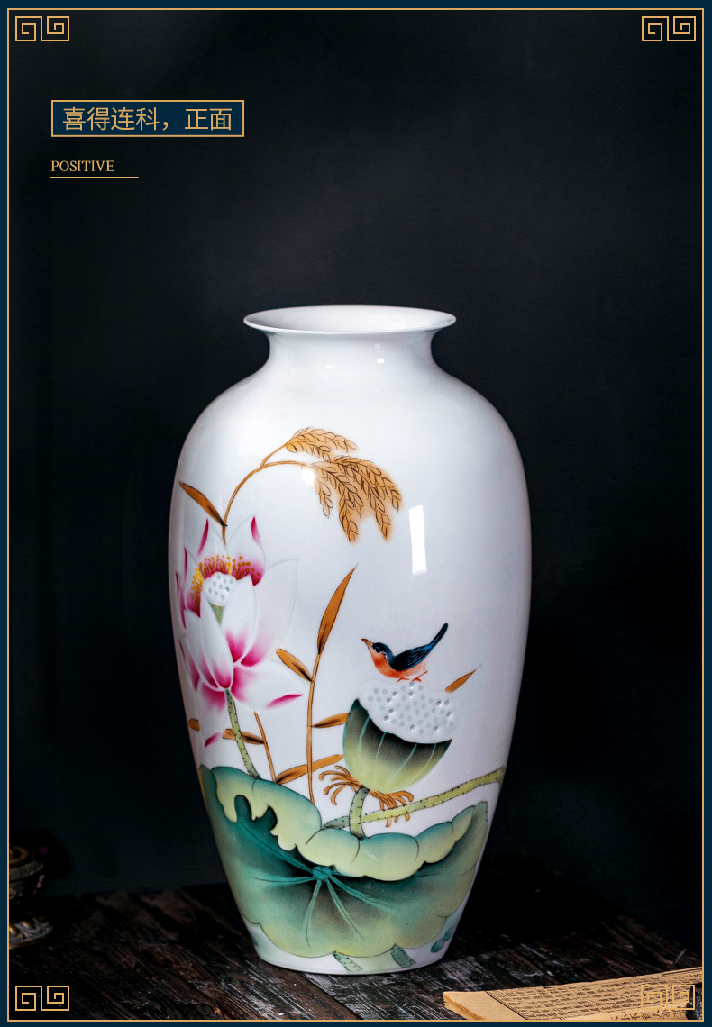 Jingdezhen ceramic vase penjing masters of new Chinese style rich ancient frame hand - made thin foetus household the sitting room porch decoration