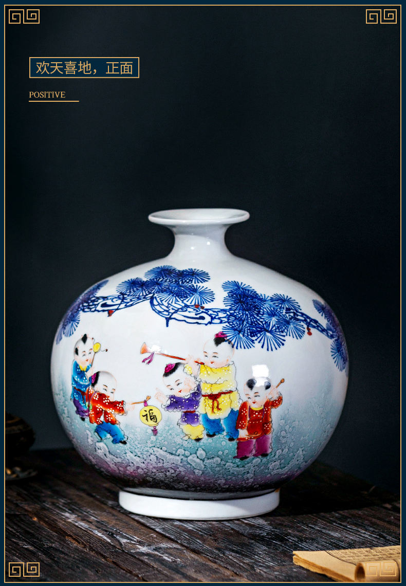 Jingdezhen ceramic vase furnishing articles by hand - made rich ancient frame light the key-2 luxury of new Chinese style household, the sitting room porch decoration