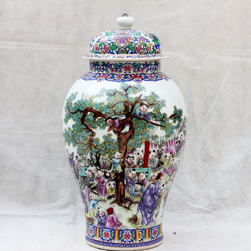 General d139 jingdezhen ceramic flat peach will pot vase storage barrel caddy fixings sitting room adornment is placed