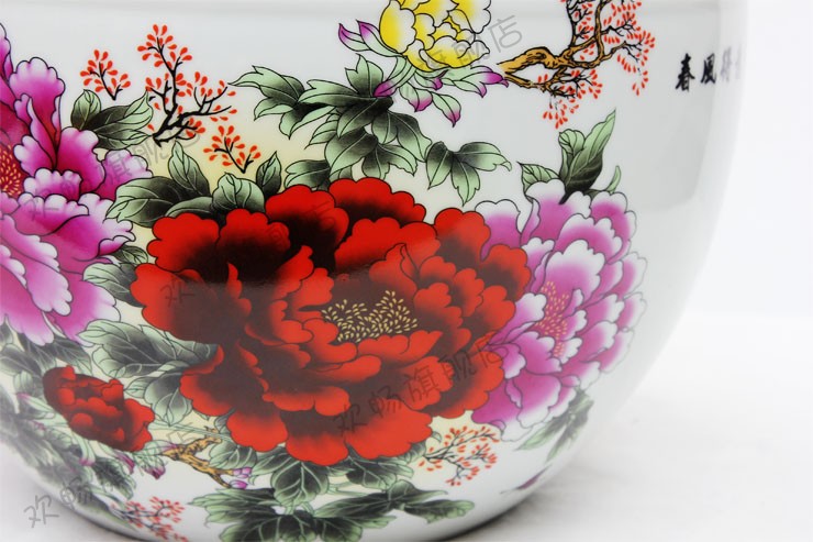 Yg12 jingdezhen chinaware lotus basin tortoise cylinder fish bowl lotus in the goldfish bowl flowerpot