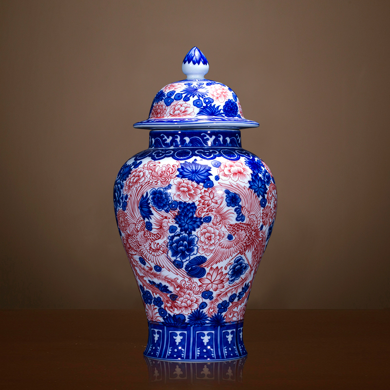 Jingdezhen ceramics antique vase youligong general canister to Chinese classical sitting room adornment is placed