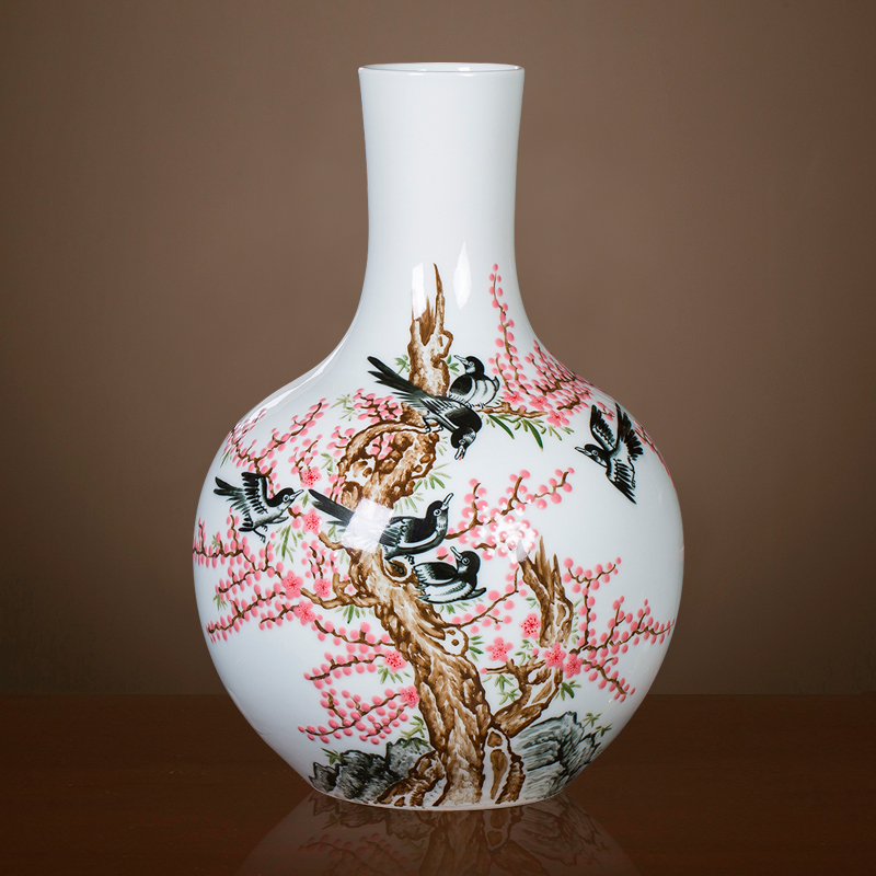 Jingdezhen ceramic hand - made vases, flower arranging beaming new living room TV cabinet decoration of Chinese style household furnishing articles