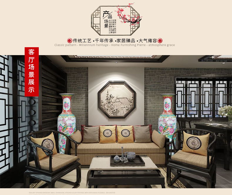 Archaize of jingdezhen ceramics powder enamel of large vases, classical Chinese style living room decorations beside the TV ark, furnishing articles