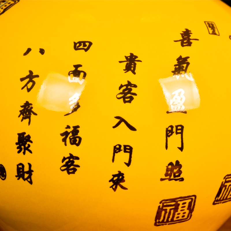 Yellow cb85 jingdezhen ceramics maxim gourd vases home furnishing articles wedding handicraft ornament