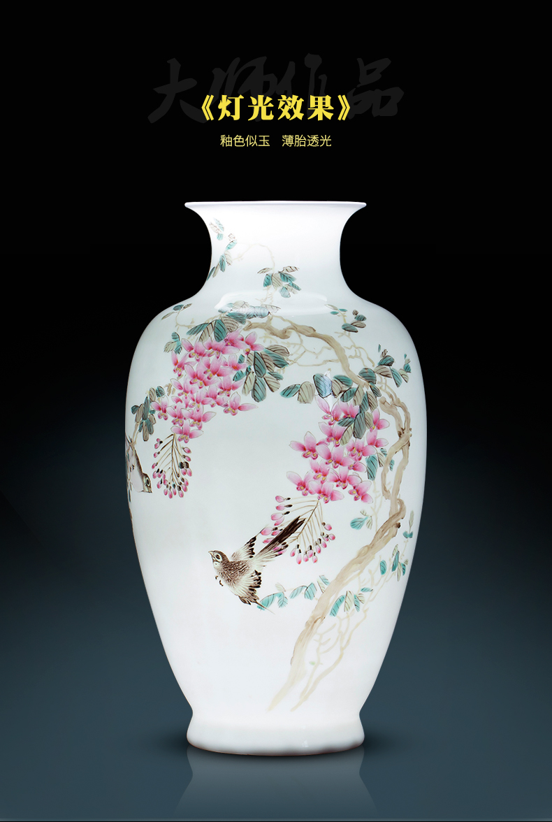 Pure hand made - master of jingdezhen ceramics powder enamel vase sabingga sukdun dergici jimbi collection of new Chinese style sitting room adornment is placed