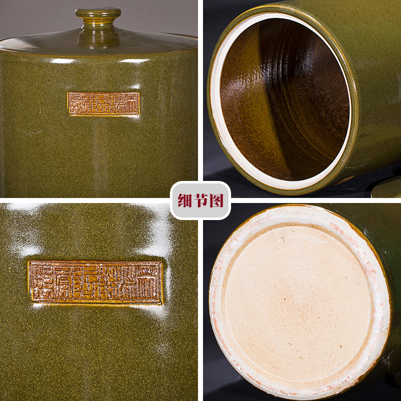 Jingdezhen ceramics tea caddy fixings household storage tank pu - erh tea cake store receives the seventh, peulthai the tea cake tin of large size