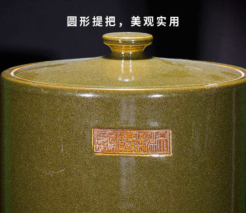 Jingdezhen ceramics tea caddy fixings household storage tank pu - erh tea cake store receives the seventh, peulthai the tea cake tin of large size