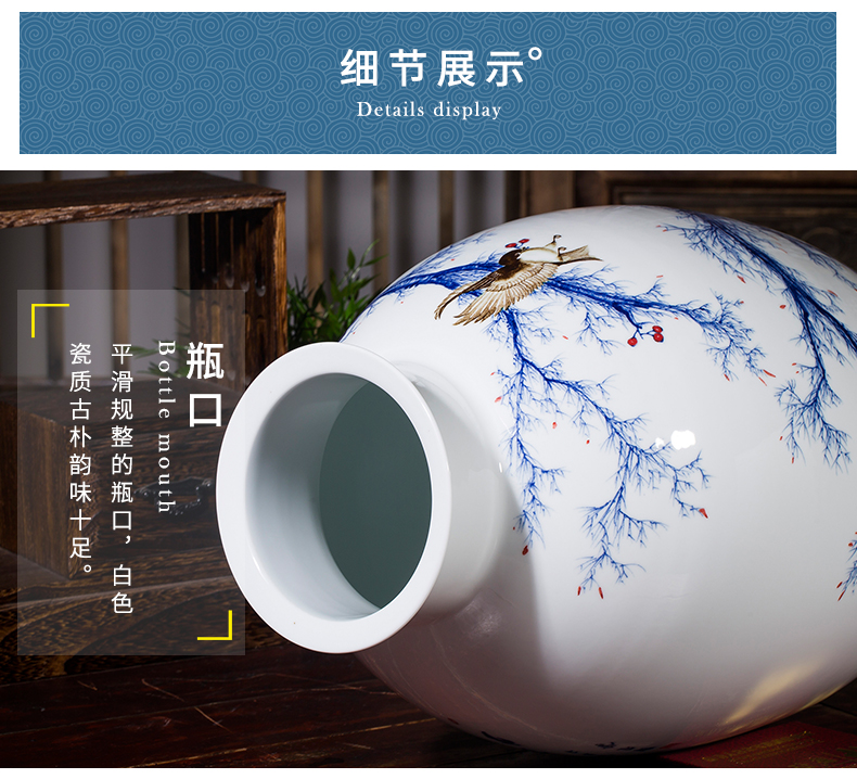 Blue and white porcelain of jingdezhen ceramics famous hand - made vases, vibrant home sitting room adornment is placed gifts