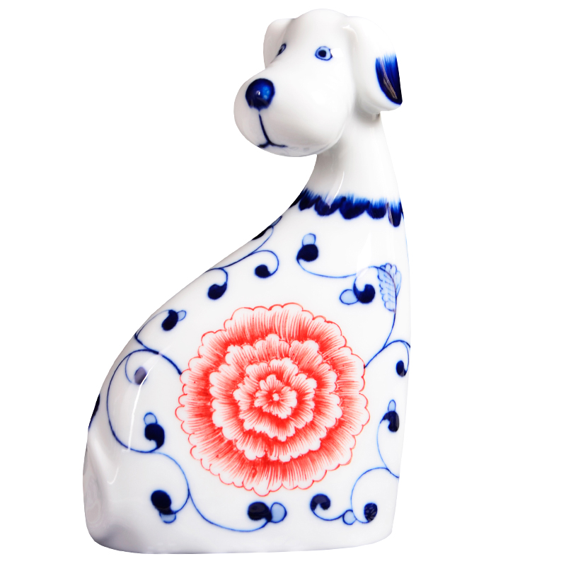 Blue and white porcelain of jingdezhen ceramics animal furnishing articles household act the role ofing is tasted creative living room TV cabinet decoration decoration