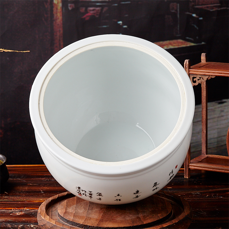 Merry jingdezhen porcelain ceramic barrel 10 jins 20 jins magnesium 2 ricer box pickles pickled meat jar with cover money - box