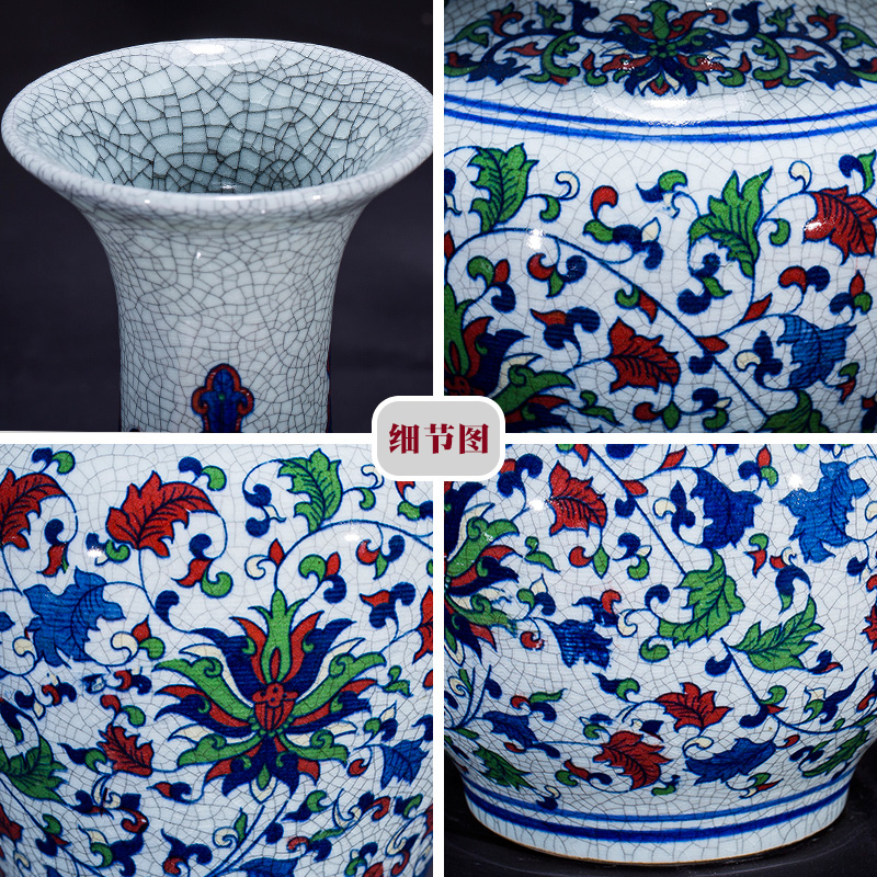 Archaize of jingdezhen ceramics up with blue and white porcelain vases, flower arrangement home sitting room adornment rich ancient frame furnishing articles