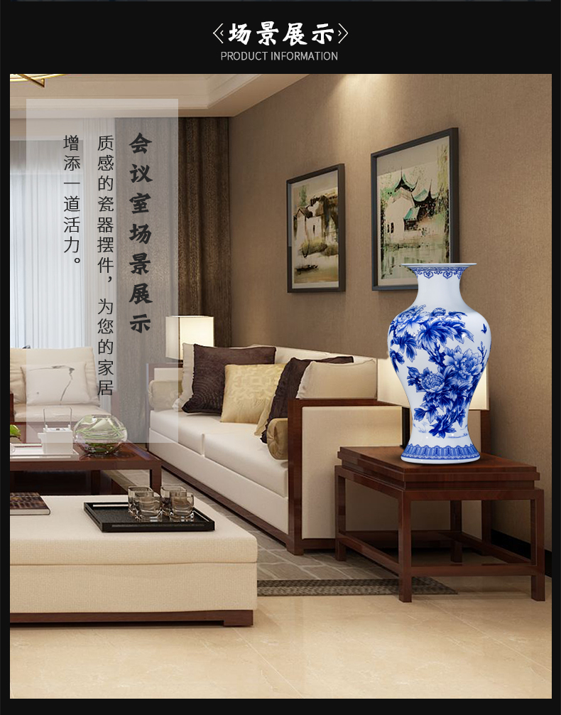 Jingdezhen ceramic thin foetus blue and white porcelain vases, flower arranging Chinese wind furnishing articles sitting room adornment of Chinese style household porcelain