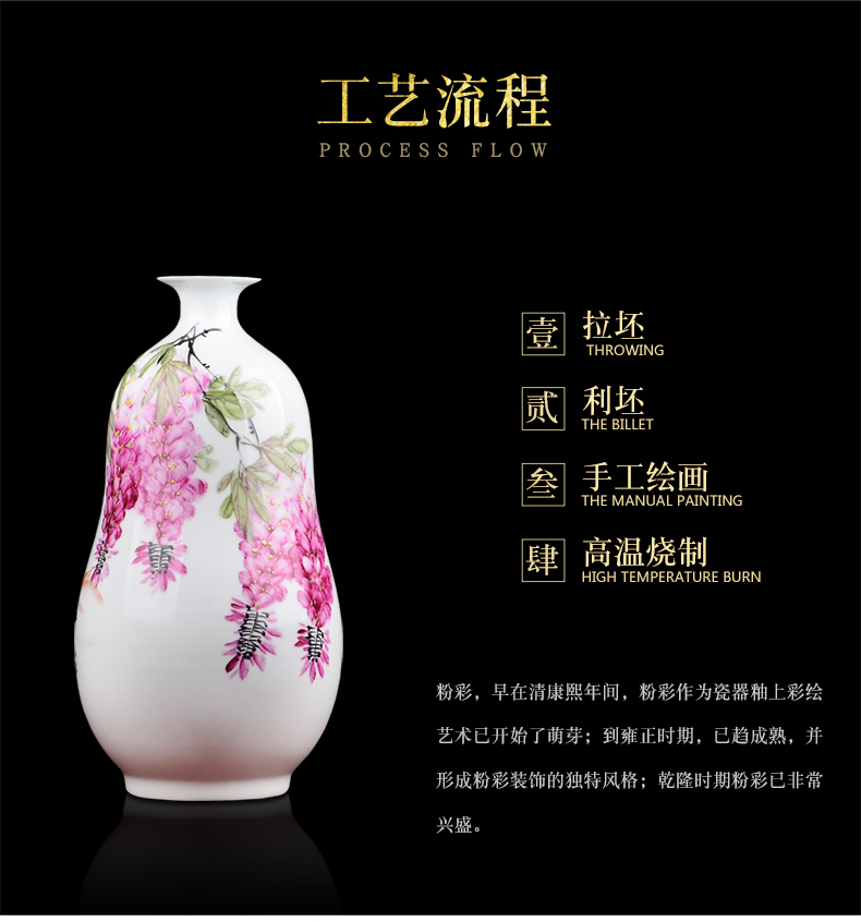 The Master of jingdezhen ceramics hand - made pastel vases, flower arrangement of prosperity home sitting room adornment is placed