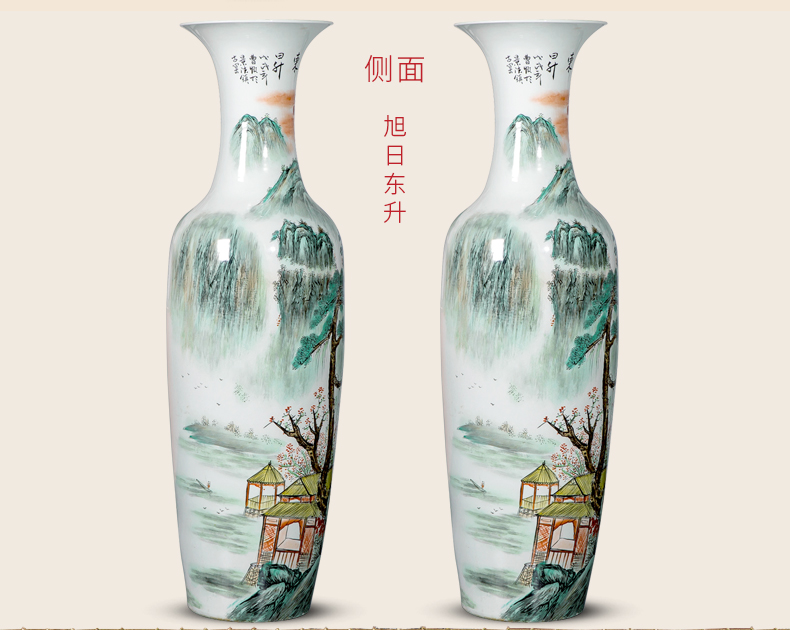 Jingdezhen ceramics hand - made landing big vase high furnishing articles of Chinese style decoration opening gifts to heavy large sitting room