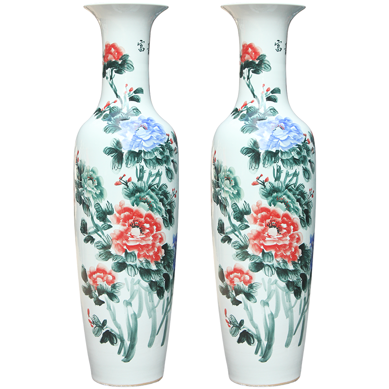 Jingdezhen ceramics hand - made riches and honour figure of large vase fgt0 household decorates sitting room place, Chinese style home outfit