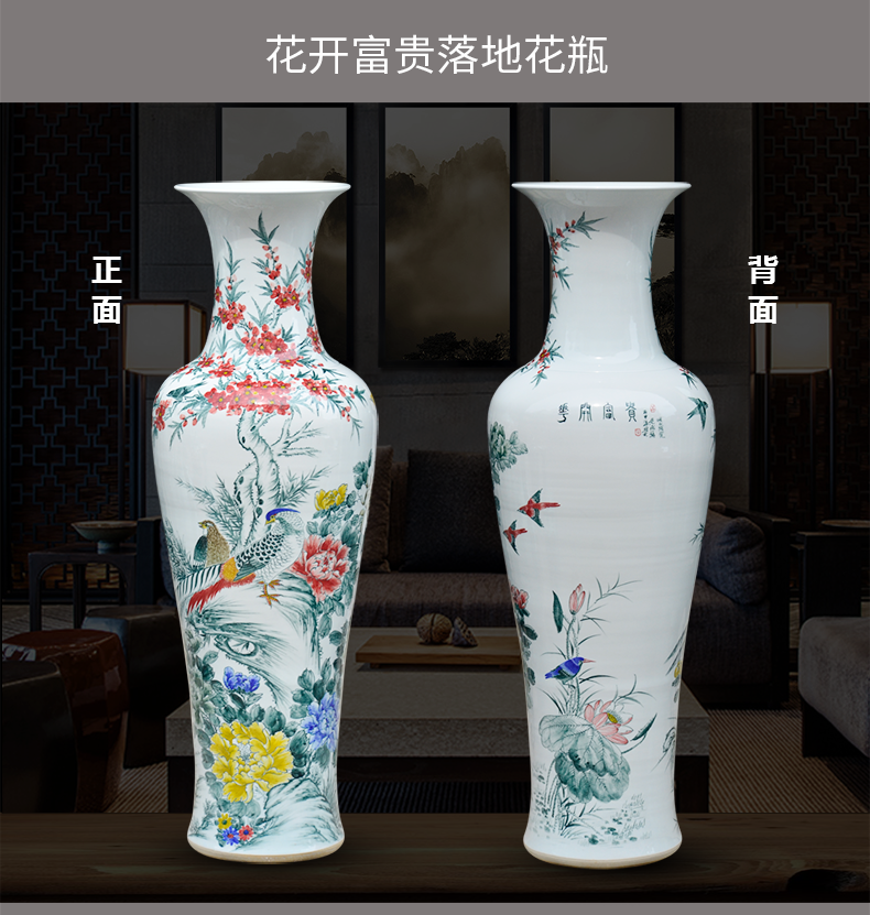 Jingdezhen ceramics hand - made high ground of blue and white porcelain vase of new Chinese style hotel furnishing articles to heavy large living room