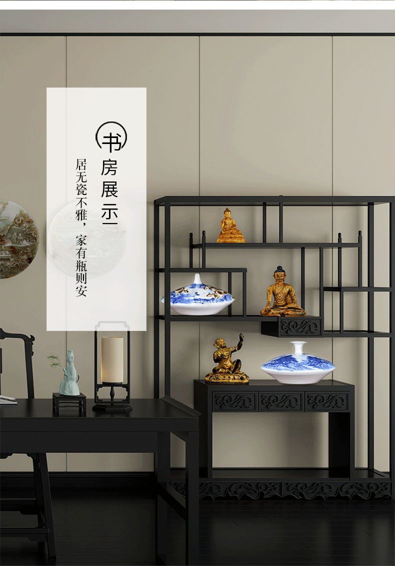 Famous master of jingdezhen ceramics hand - made gold rat blue and white porcelain vase prosperous wealth sitting room adornment handicraft furnishing articles