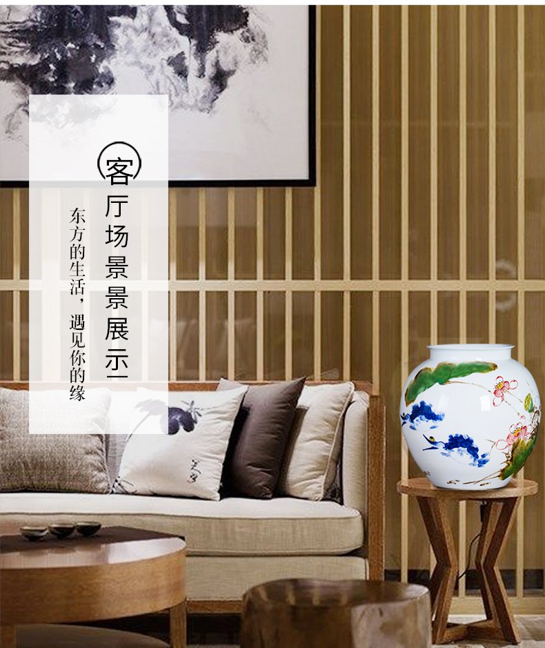 Jingdezhen ceramic powder enamel famous hand - made vases, harmony is the sitting room of Chinese style household rich ancient frame decorative furnishing articles