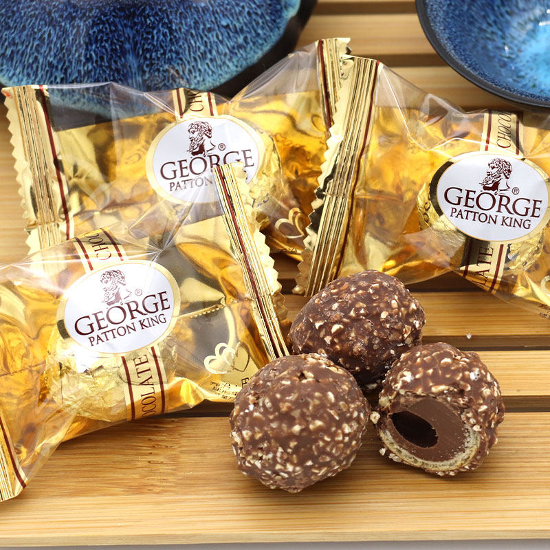George Patton Golden Spherical Fruit Kernel Chocolate 500g30 Cocoa Butter Wedding Joy Sugar Casual Snack Candy