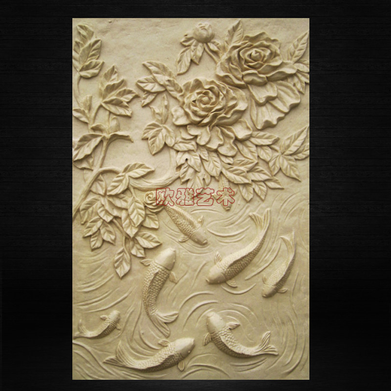 欧雅景观新品：砂岩浮雕荷花图立体雕塑屏风，打造家居美学新高度-砂岩