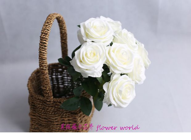 9 hoa hồng nhân tạo, hoa giả, hoa hồng, hoa lụa, bó hoa cưới, đường cưới, hoa, hoa handmade, hoa lớn - Hoa nhân tạo / Cây / Trái cây bình hoa giả đẹp để phòng khách