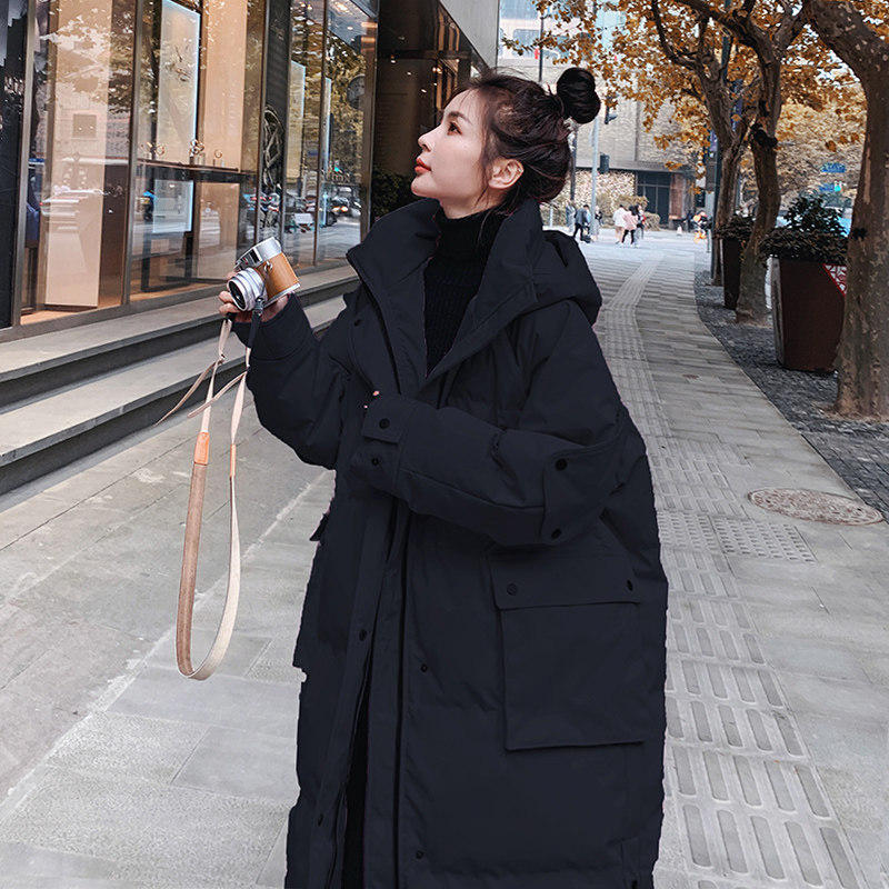 ins bread conserved woman medium long version 2021 winter new Korean version loose down cotton clothing student cotton jacket tide