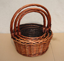  Household bamboo basket portable vegetable basket Bamboo kitchen egg rattan hand-woven fruit frame small storage basket