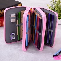  Pen bag womens roller curtain type small fresh and simple big Rong Zhishang canvas primary school student Korean pen curtain new volume creative