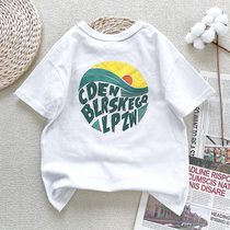 Early childrens clothing 2022 Summer new boy short sleeve T-shirt pure cotton neutral loose shoulder children CUHK children