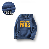 Boys clothes plus velvet thick childrens clothing 2020 Autumn and Winter new childrens pullover hooded long sleeve top