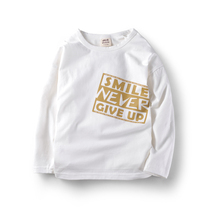 Childrens clothing autumn 2020 new boys T-shirt long-sleeved cotton middle-aged childrens base shirt white thin models