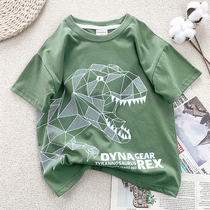 Early childrens clothing 2022 Summer new boy short sleeve T-shirt pure cotton neutral loose shoulder children CUHK children