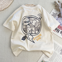 Early childrens clothing 2022 Summer new boy short sleeve T-shirt pure cotton neutral loose shoulder children CUHK children