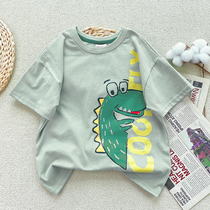 Early childrens clothing 2022 Summer new boy short sleeve T-shirt pure cotton neutral loose shoulder children CUHK children