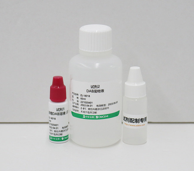 中杉金桥DAB显色试剂盒20&times;浓缩ZLI-9017 1ml 9019 3ml 9018 10ml