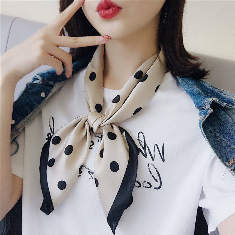 ins summer silk scarves small square towels South Korean 100 hitch art decoration vintage winter scarves career scarves spring summer