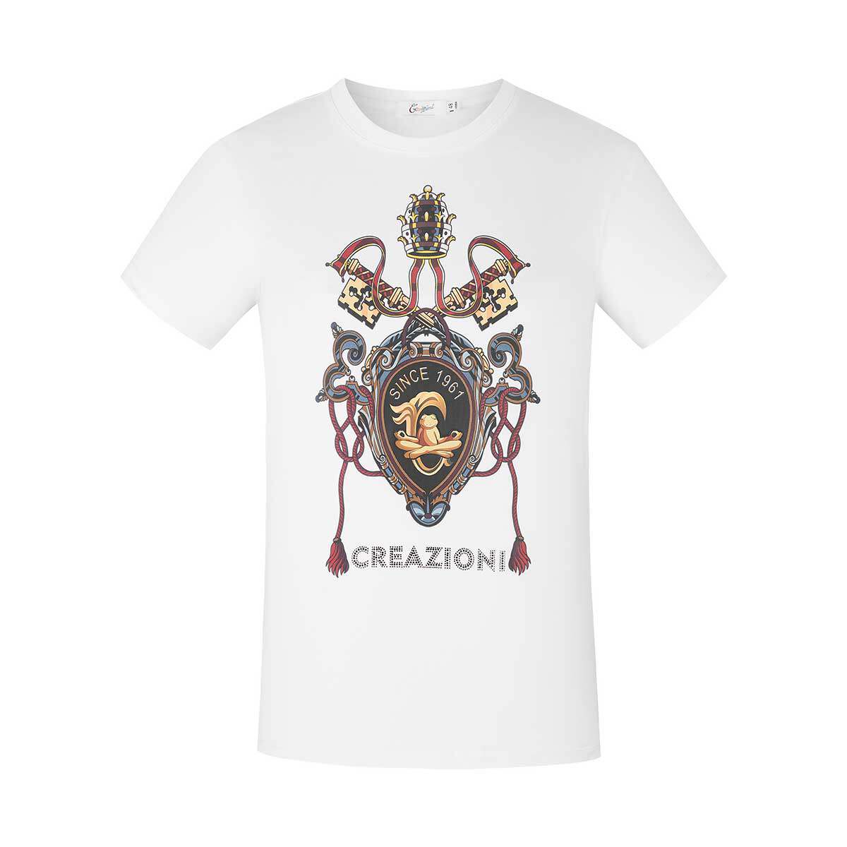 Italy CREAZIONI frog 2021 summer new men's short-sleeved T-shirt trend light luxury high-end men's clothing