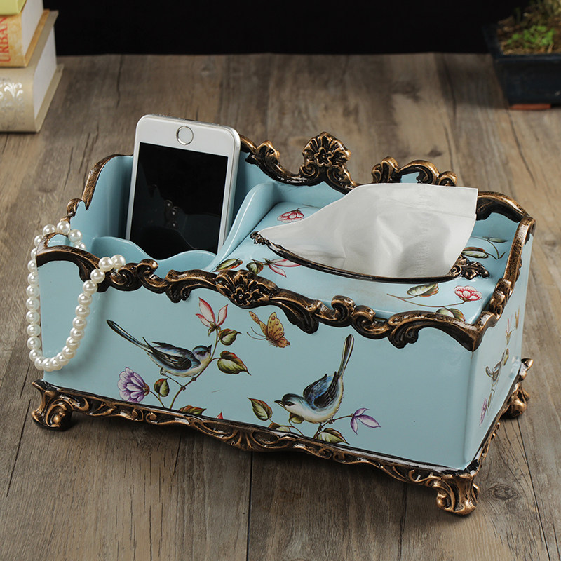 Eurostyle Multi-functional Tissue Box American Napkins toilet paper box Living room Home retro containing box Tea Table Pendulum