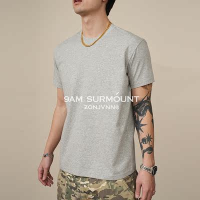 ZONJVNN short-sleeved, straight-shoulder, versatile, small round neckline American T-shirt, summer breathable, quick-drying, cool, well-fitting, thin base layer