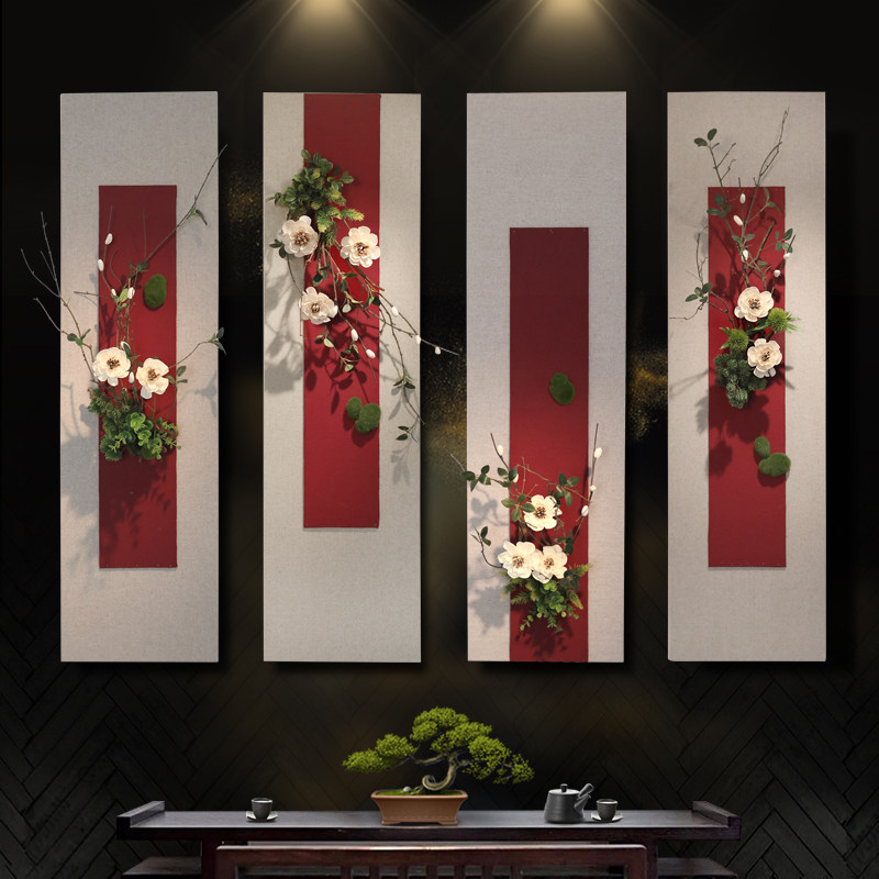 Creative three-dimensional living room TV background wall decoration new Chinese wall decoration wall decoration flower wall decoration