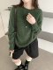 26671 Wool Brushed Cashmere New Korean Style Round Neck Long Sleeve Knit Sweater Women's Loose Fuzzy Sweater Top