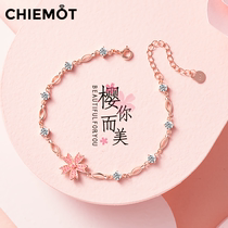 Cherry Blossom Bracelet Girl Pure Silver Inins Small Crowddesign Bestie Delicately Jewelry Items Birthday Gift to girlfriend