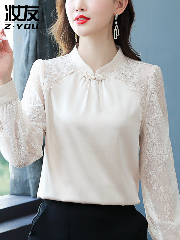 Shirt, retro cheongsam, spring jacket, Chinese style, long sleeve, western style Shirt, retro cheongsam, spring jacket, Chinese style, long sleeve, western style