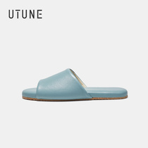 Utone Genuine Leather Slippers Lady Parchment Office Summer Mute Men Outwear Interior Home Non-slip Soft Bottom Spring Autumn