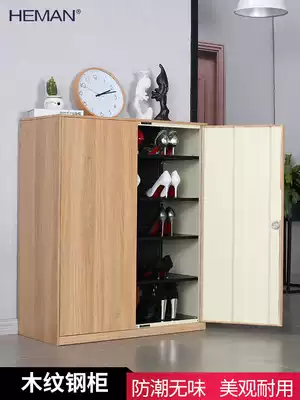 Shoe cabinet Balcony storage cabinet Simple modern wood grain steel foyer cabinet Living room compartment multi-function entrance cabinet
