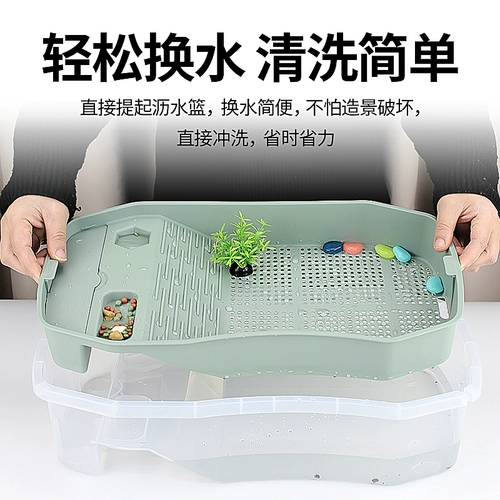 [乌龟缸带晒台造景别墅饲养箱家用鳄龟巴西龟养龟专用生态缸龟箱屋]