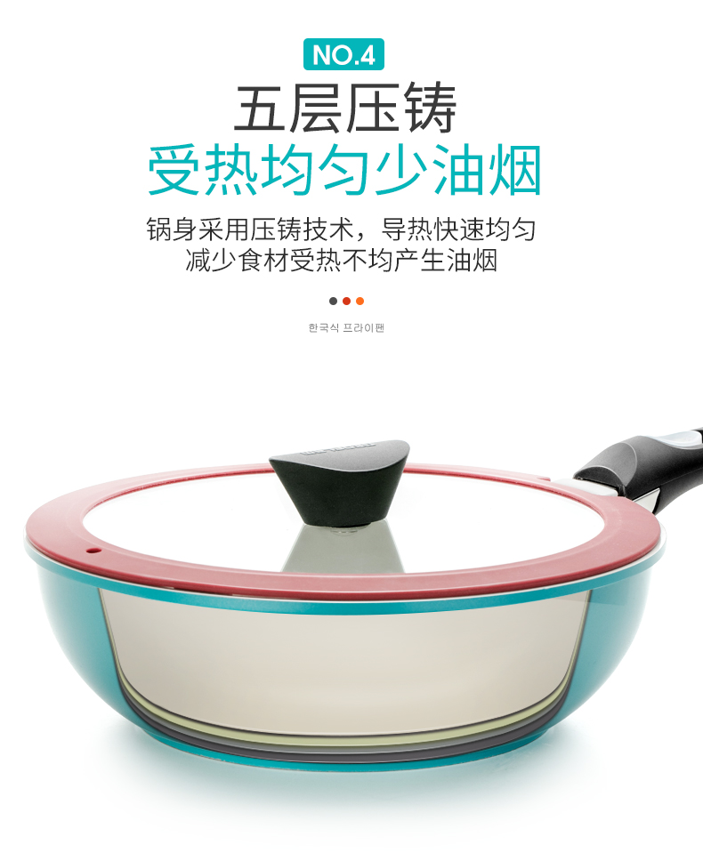 Neoflam bộ đồ nhiều mảnh đặt bộ dụng cụ nhà bếp đặt nồi súp gia đình nồi sữa không dính nồi ít khói chung - Phòng bếp kệ gia vị 3 tầng