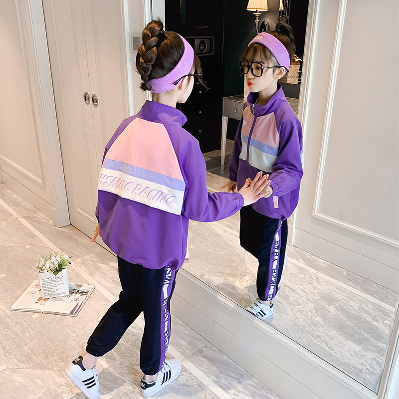 Girl's spring clothing suit 2022 new children's polenta online red Two sets CUHK Girl girl Han Edition Tide Clothes Children