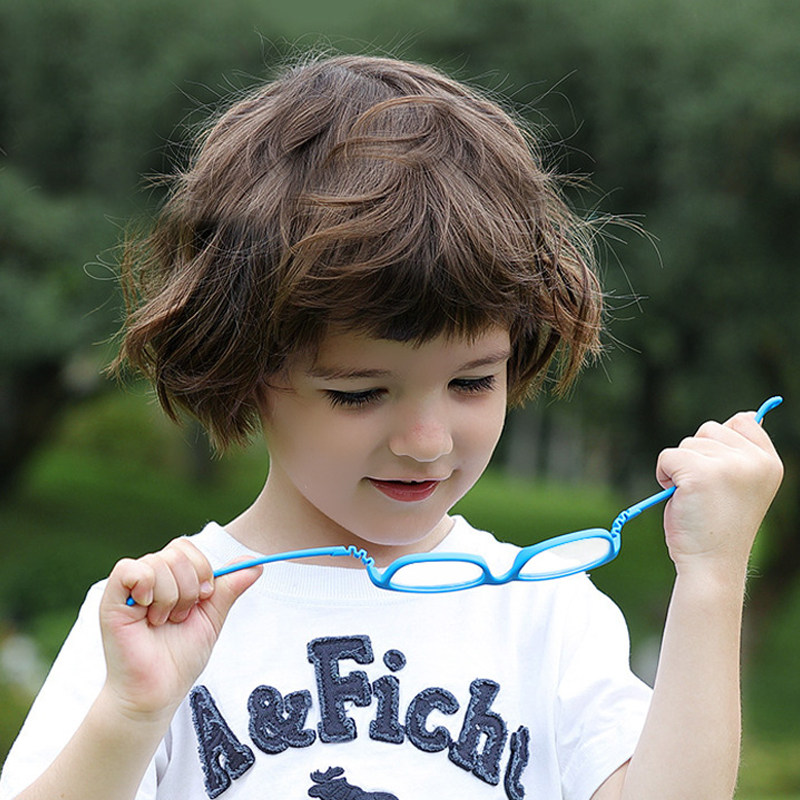 Baby glasses children's soft frame integrated nose pad glasses children's glasses frame no lens light children's glasses non-slip rope