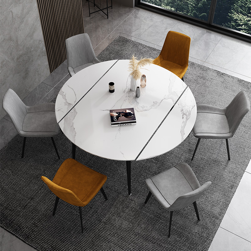 Italian-style retractable slate dining table small apartment multi-functional wall deformation bright slate dining table and chair combination